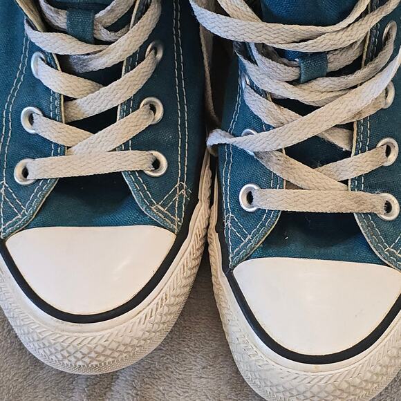 Converse High Top Teal Canvas Sneakers Women’s Size 8 Mens 6 - Picture 5 of 9